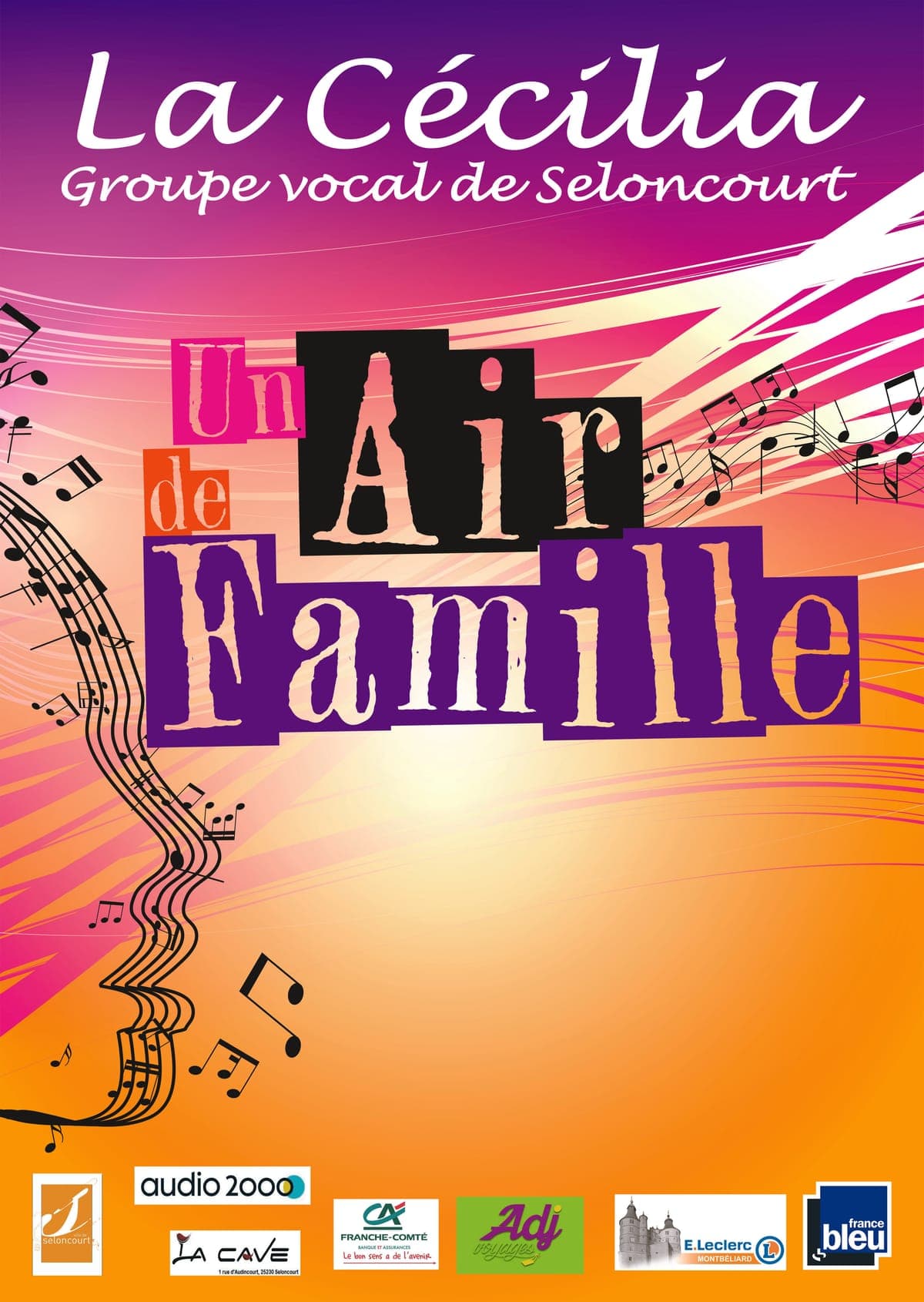 Affiche du spectacle « Un air de famille » de La Cécilia